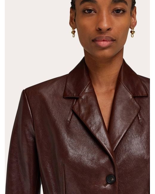 Ferragamo Brown Leather Jacket