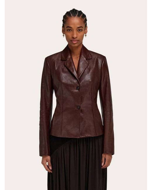 Ferragamo Brown Leather Jacket