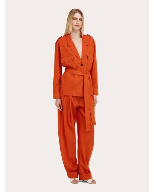 Ferragamo Orange Deconstructed Blazer