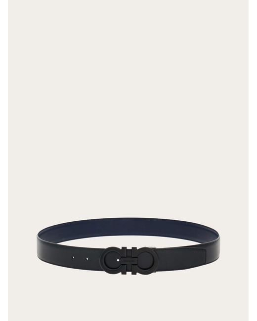 Ferragamo White Reversible And Adjustable Gancini Belt for men