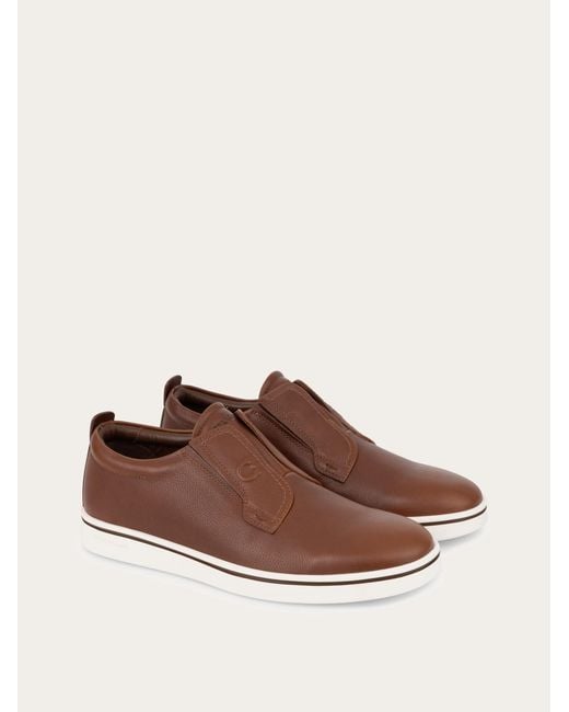 Ferragamo Brown Derby Slip-On .5 for men