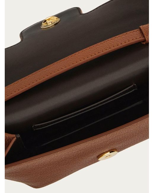 Ferragamo Brown Double Gancini Mini Bag
