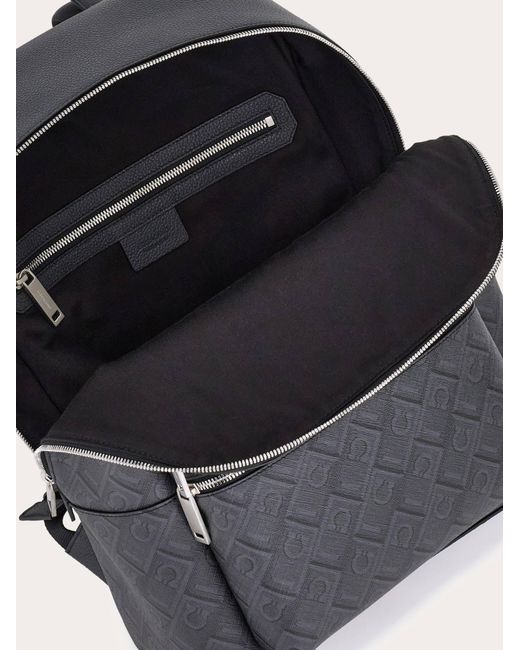 Ferragamo Black Monogram Backpack for men