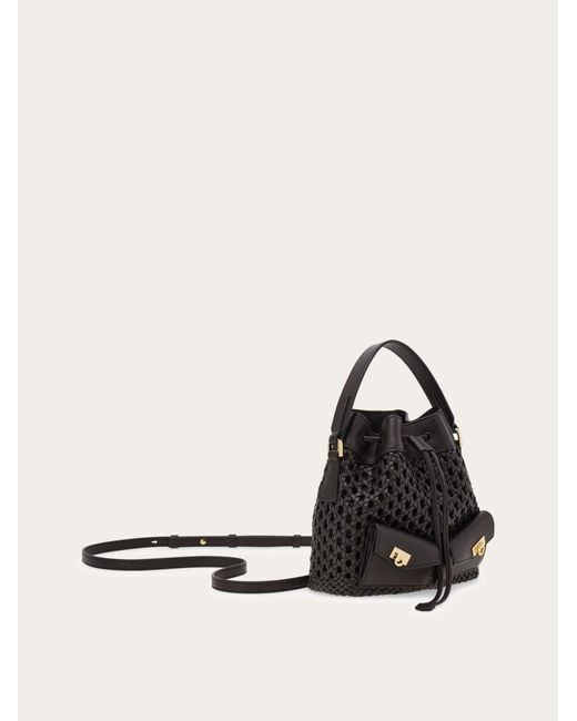 Ferragamo Black Multipocket Bucket Bag