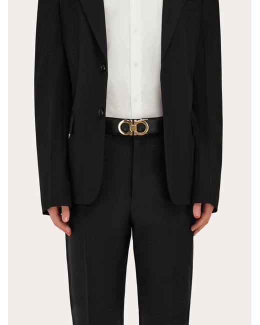Ferragamo White Reversible And Adjustable Gancini Belt for men