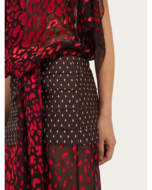 Ferragamo Red Silk And Viscose Dress