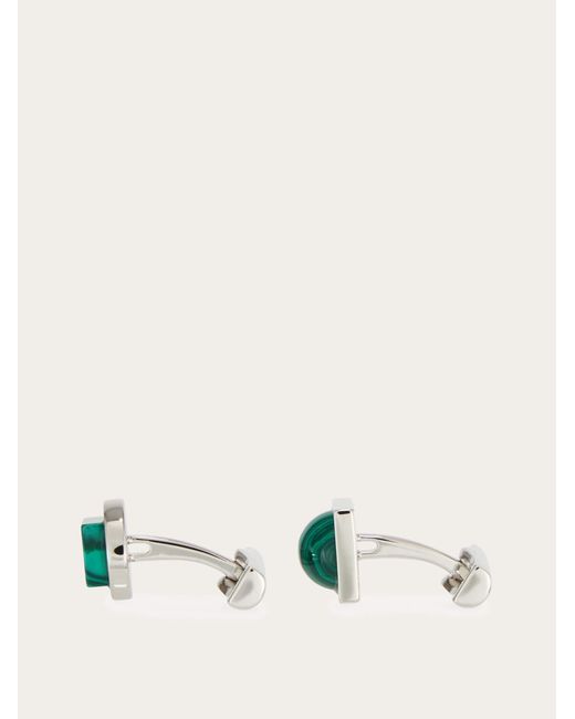 Ferragamo Green Semi Precious Stone Cufflinks for men