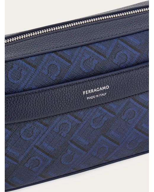 Ferragamo Blue Monogram Crossbody Bag for men
