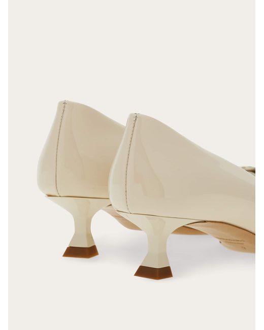 Ferragamo Natural New Vara Plate Low Heel Pump .5