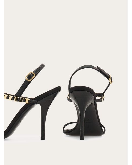 Ferragamo Natural Vara Chain T-Strap Sandal