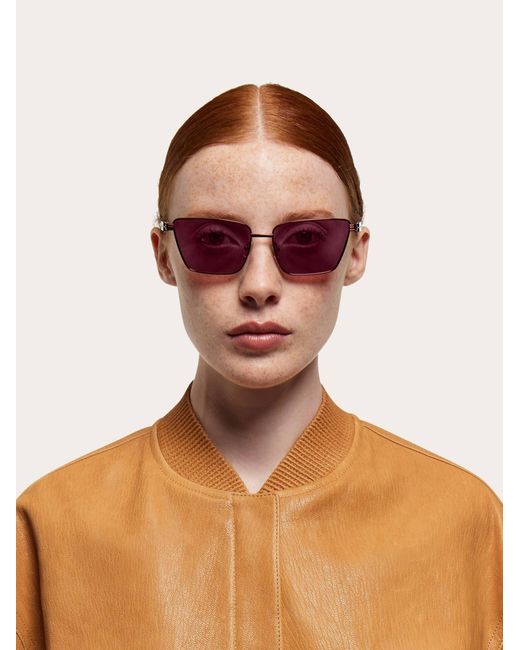 Ferragamo Pink Butterfly Frame Sunglasses