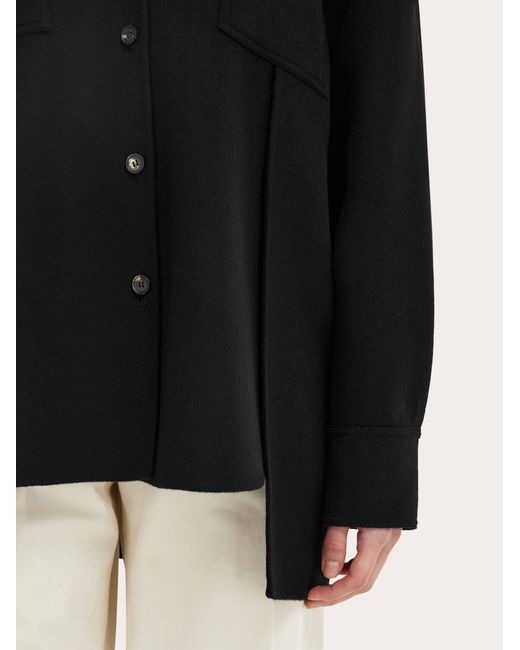 Ferragamo Blue Mixed Cashmere Overshirt