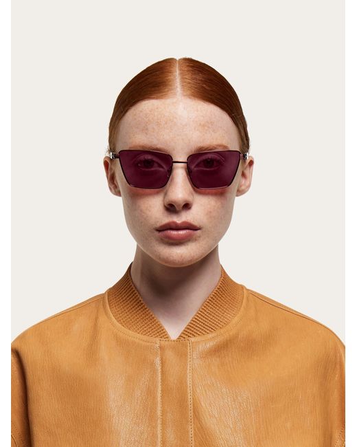 Ferragamo Pink Butterfly Frame Sunglasses