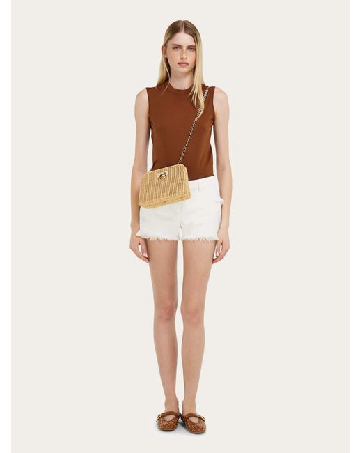 Ferragamo Natural Diana Clutch (S)
