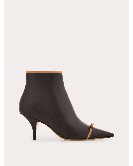 Ferragamo Black Pointed Ankle Boot With Mini Bow Detail