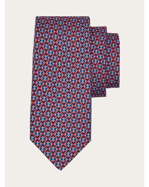 Hommes Cravate En Soie Imprimé Gancini Bleu Ferragamo pour homme en coloris Purple