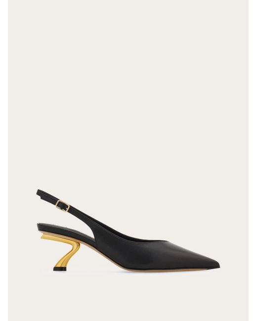 Ferragamo Natural S-Shaped Heel Slingback