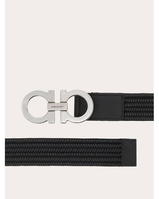 Ferragamo Black Gancini Stretch Belt for men