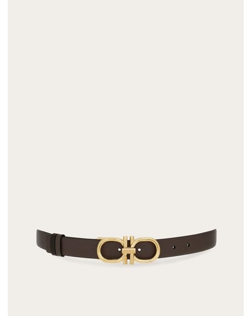 Ferragamo White Reversible And Adjustable Gancini Belt