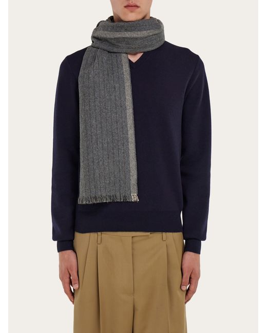 Ferragamo Gray Cashmere Scarf for men