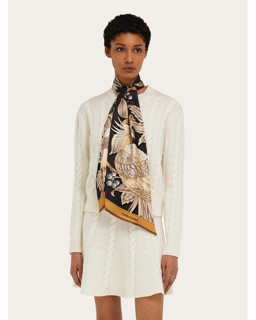 Ferragamo White Parrots Print Bandeau