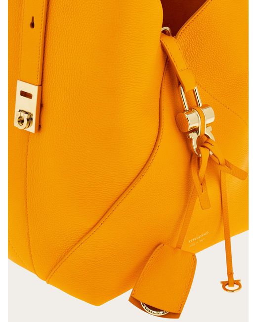 Ferragamo Orange Damen V-Shaped Hobo-Tasche (M)