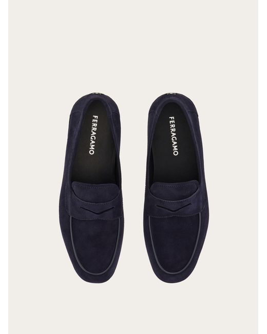Ferragamo Blue Suede Loafer for men