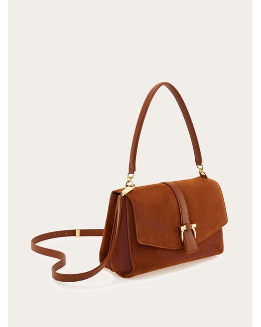 Ferragamo Brown Mia Shoulder Bag (S)