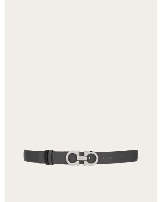 Cinturón reversible y ajustable Gancini Ferragamo de color White