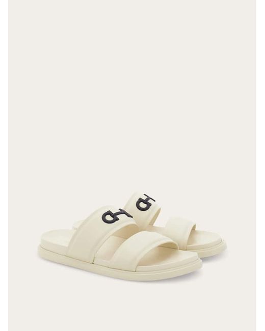 Ferragamo Natural Gancini Ornament Slide for men