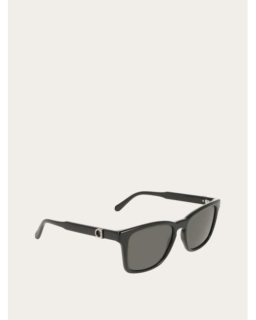 Ferragamo Gray Rectangular Frame Sunglasses for men
