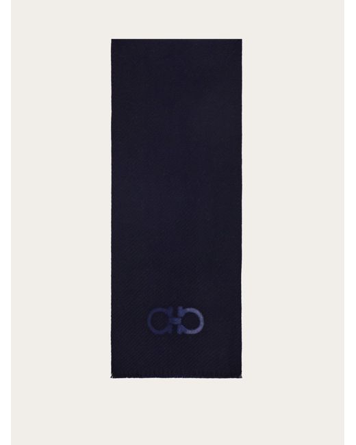Ferragamo Blue Jacquard Scarf