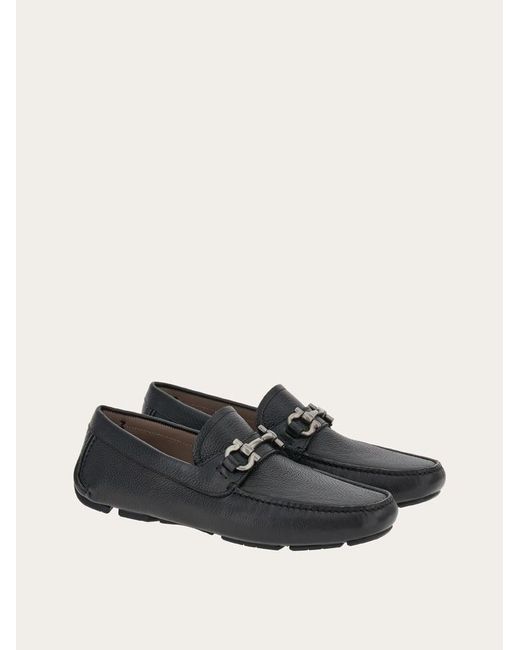 Ferragamo White Driver With Gancini Ornament for men