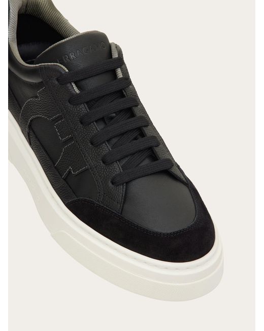 Ferragamo White Low-Top Sneaker With Gancini Detail for men