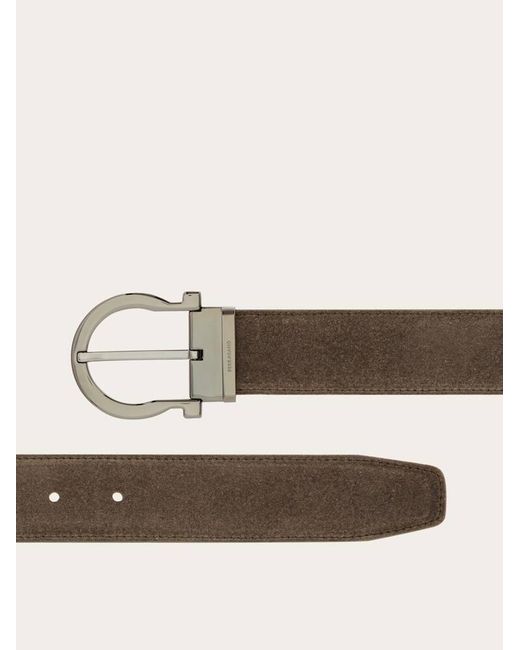 Ferragamo Brown Adjustable Gancini Belt for men