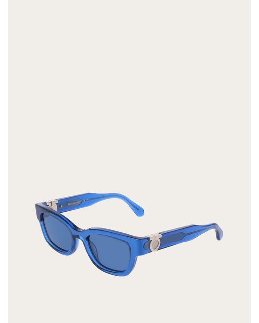Ferragamo Blue Rectangular Frame Sunglasses