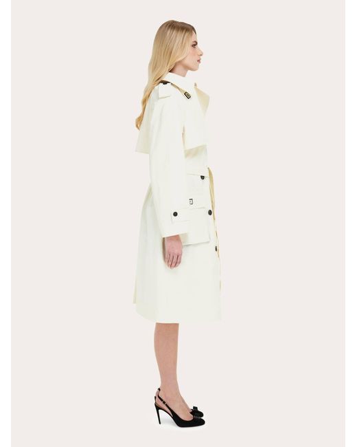 Ferragamo Natural Coated Linen Trench