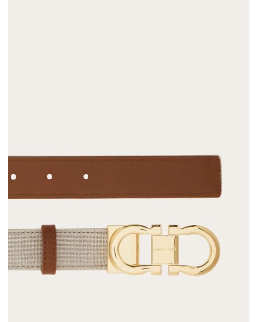 Ferragamo Brown Reversible And Adjustable Gancini Belt