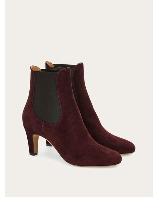 Ferragamo Brown Mid Heel Chelsea Boot