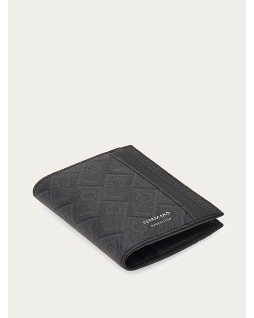 Ferragamo Black Monogram Credit Card Holder for men