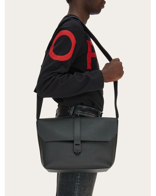 Ferragamo Black Messenger Bag for men