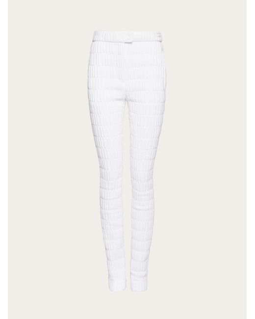 Quilted nylon trouser Ferragamo en coloris White
