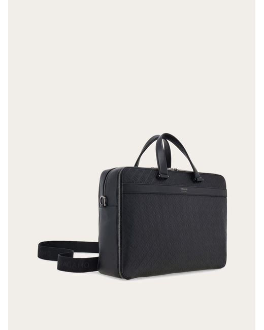 Ferragamo Black Monogram Briefcase for men