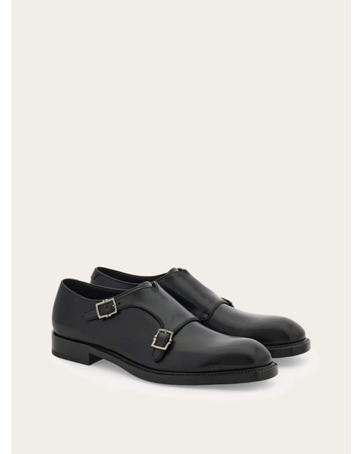 Ferragamo White Double Monkstrap for men