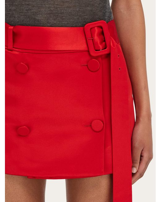 Donna Mini Gonna A Portafoglio di Ferragamo in Red