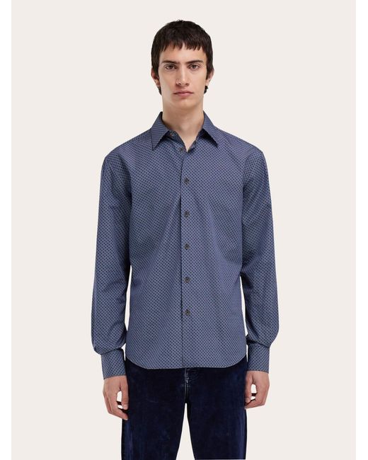 Ferragamo Blue Monogram Shirt for men