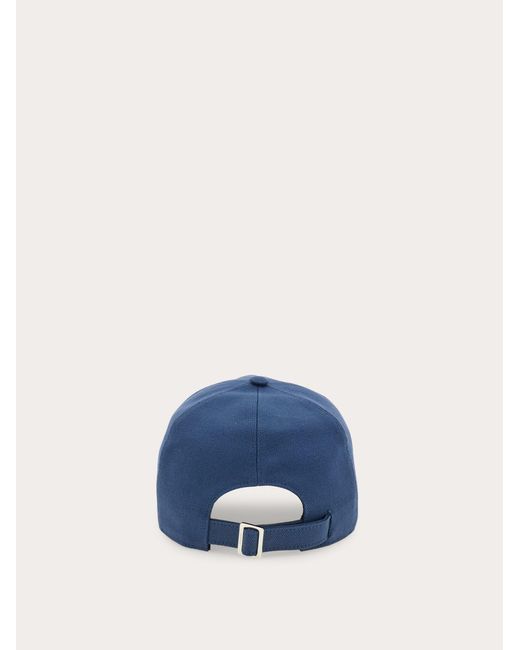 Ferragamo Blue Macro Logo Baseball Cap for men