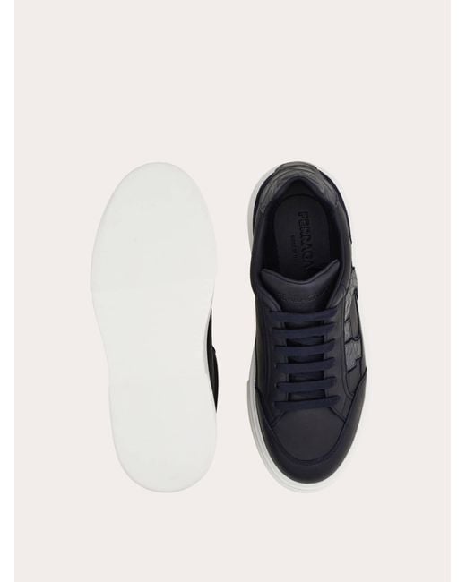 Hombre Sneakers Bajas Con Gancini Azul Talla Ferragamo de hombre de color Blue