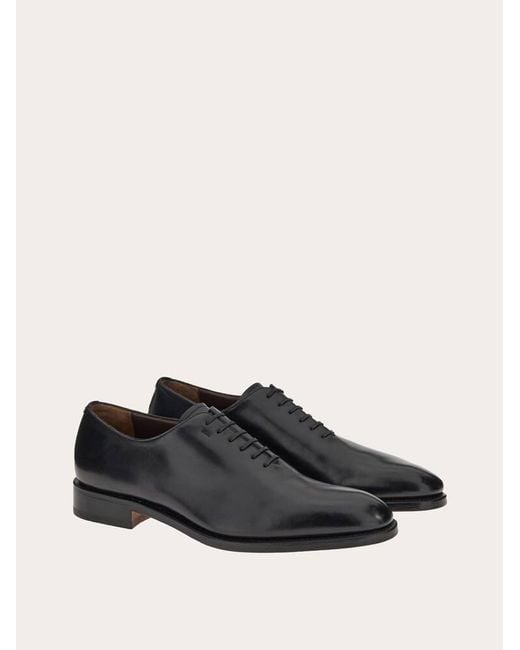 Ferragamo Black Angiolo Lace-up Leather Dress Shoes for men