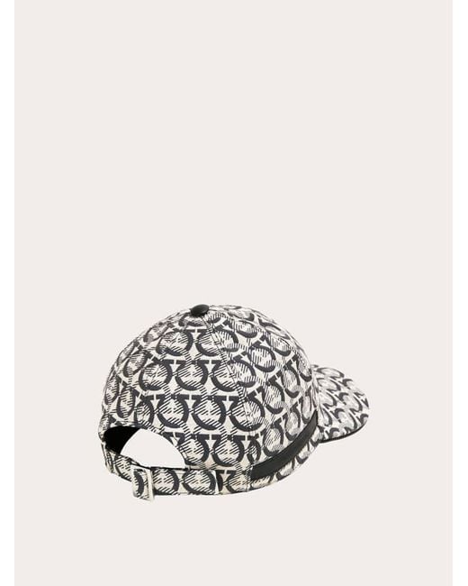 Ferragamo White Gancini Baseball Cap for men